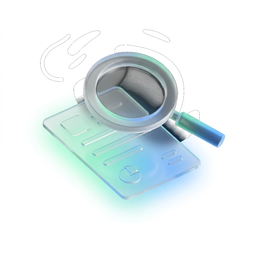 Illustration of a magnifying glass hovering over a glowing credit report document, representing how to check your credit file for free