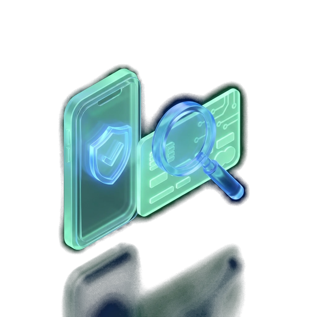 Illustration of a smartphone showing a glowing shield with a check mark, symbolising checking a lender's authorisation on the Financial Services Register