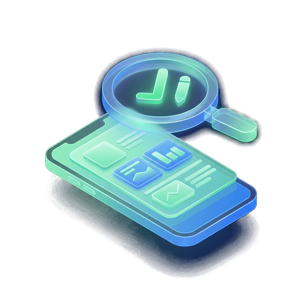 Illustration of a smartphone showing a credit report under a magnifying glass, symbolising checking and correcting credit file errors